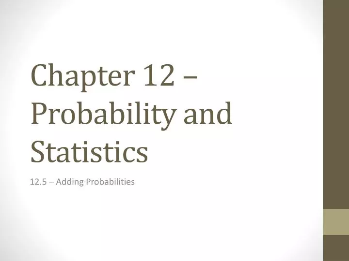 chapter 12 probability and statistics