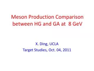 Meson Production Comparison between HG and GA at 8 GeV