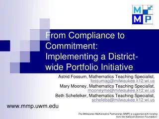 From Compliance to Commitment: Implementing a District-wide Portfolio Initiative