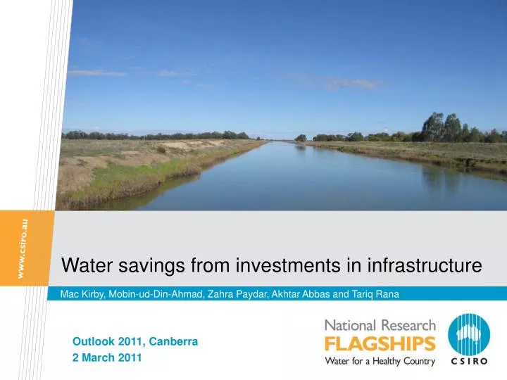 water savings from investments in infrastructure