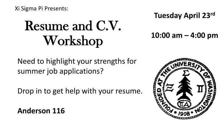 resume and c v workshop