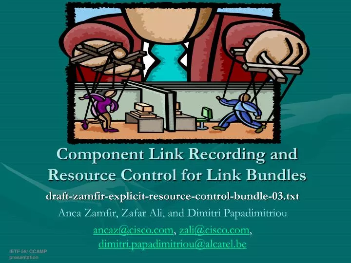 component link recording and resource control for link bundles