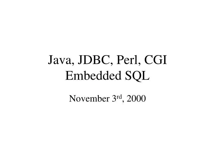 java jdbc perl cgi embedded sql