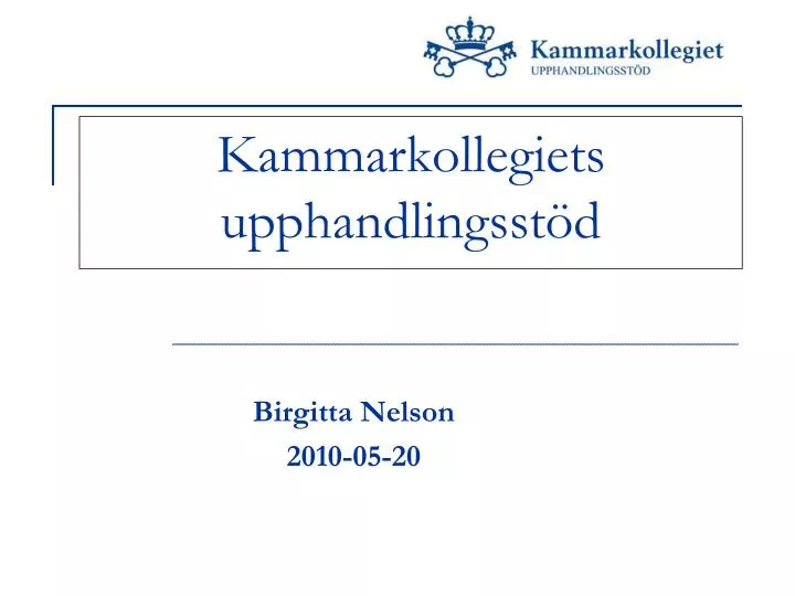 kammarkollegiets upphandlingsst d