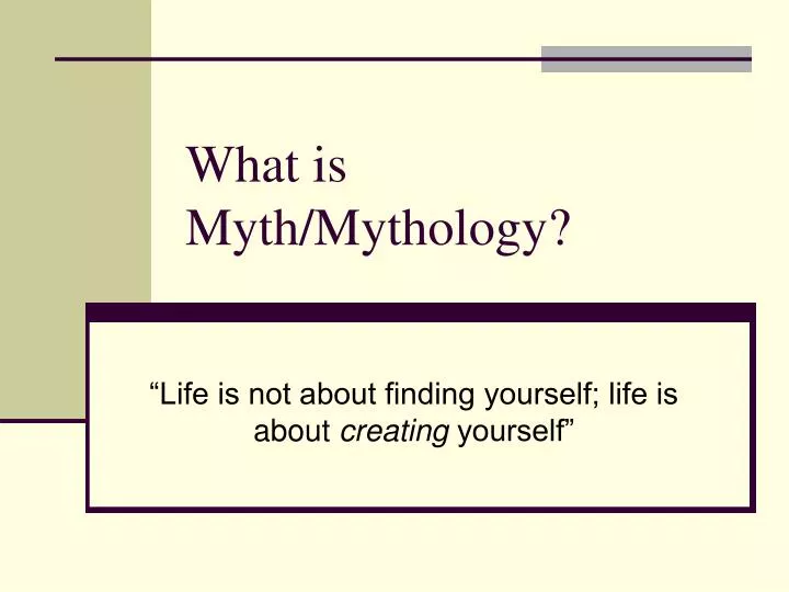 what is myth mythology