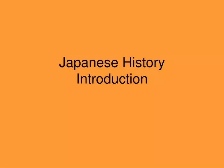 japanese history introduction
