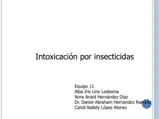 Intoxicación por insecticidas