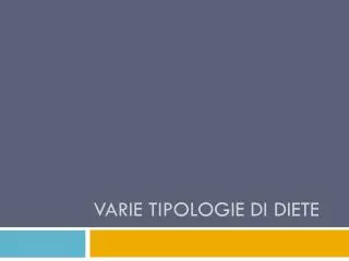 varie tipologie di diete