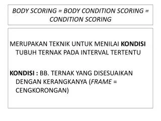 body scoring body condition scoring condition scoring