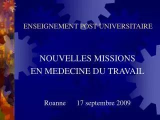 enseignement post universitaire