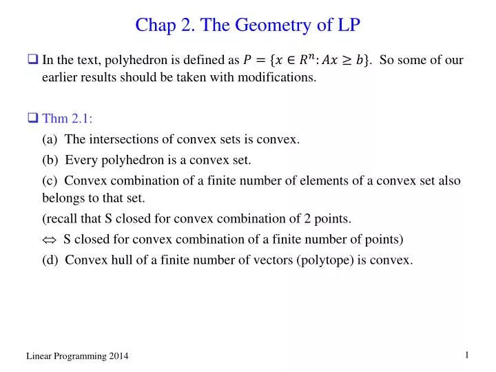 chap 2 the geometry of lp