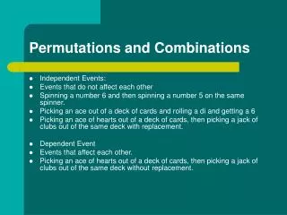 Permutations and Combinations