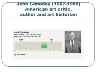 John Canaday (1907-1985) American art critic, author and art historian