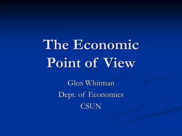 the economic point of view