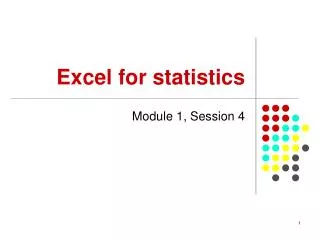 Excel for statistics