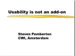 Usability is not an add-on
