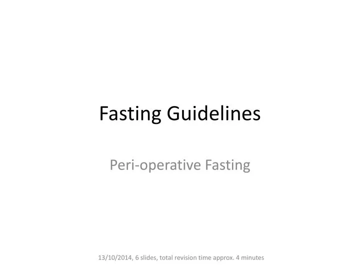 fasting guidelines