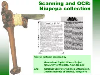 Scanning and OCR: Niupepa collection