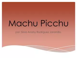 machu picchu