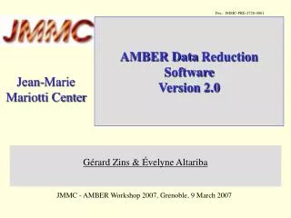 AMBER Data Reduction Software Version 2.0