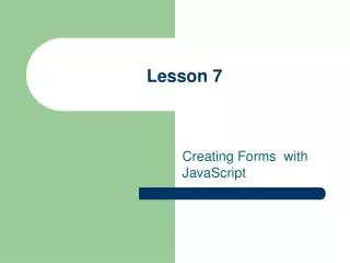 lesson 7
