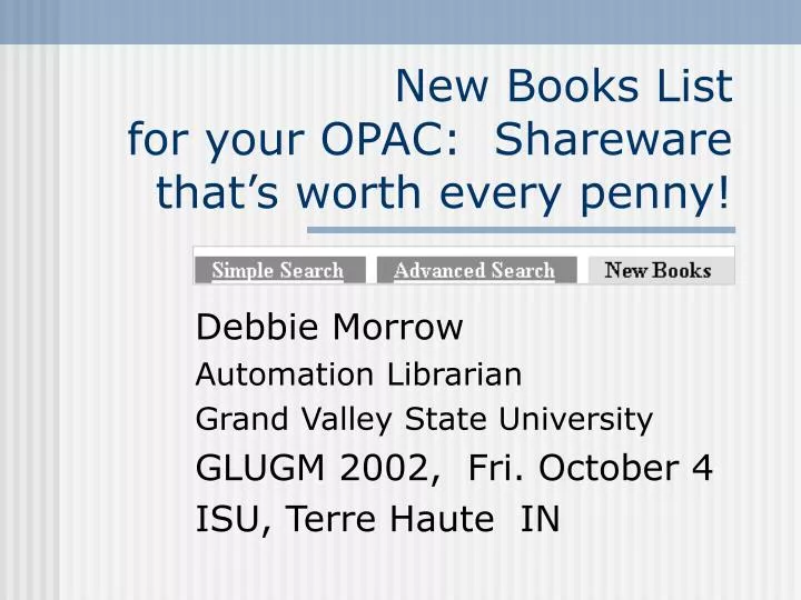 new books list for your opac shareware that s worth every penny