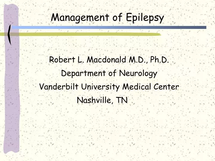 management of epilepsy