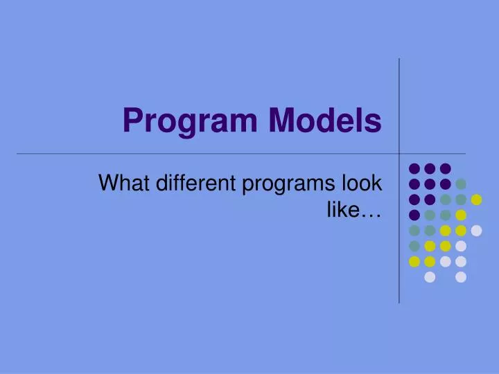 program models