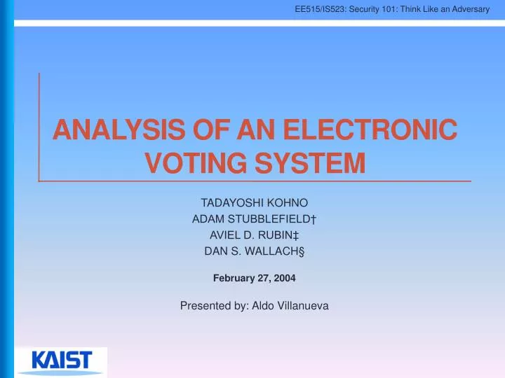 analysis of an electronic voting system