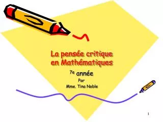 la pens e critique en math matiques