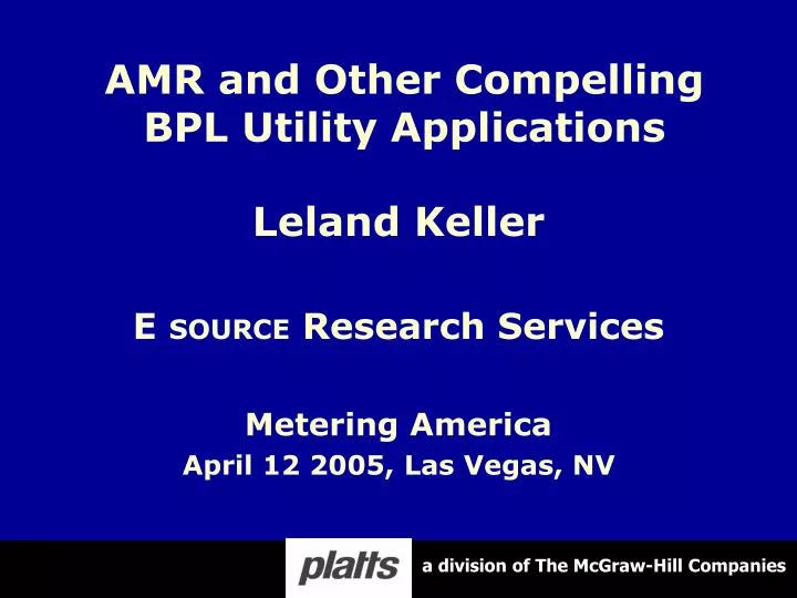 amr and other compelling bpl utility applications
