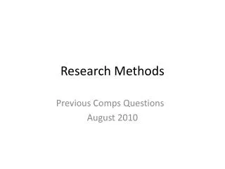 Research Methods