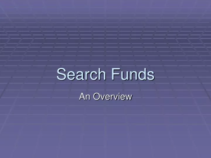 search funds