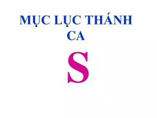 m c l c th nh ca