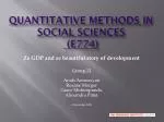 Quantitative Methods in Social Sciences (E774) - slide 1