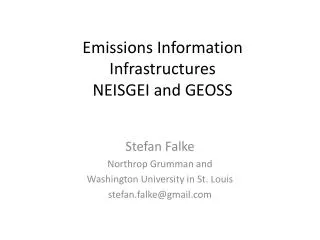 Emissions Information Infrastructures NEISGEI and GEOSS