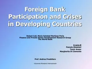 foreign bank participation and crises in developing countries