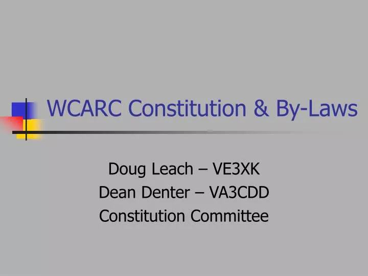 wcarc constitution by laws