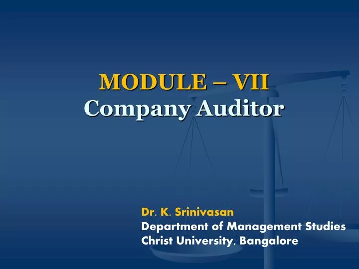 module vii company auditor