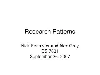 Research Patterns