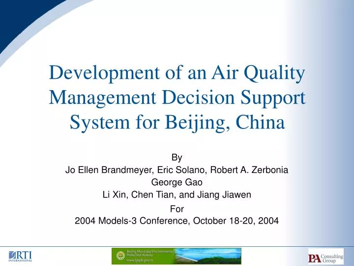 development of an air quality management decision support system for beijing china
