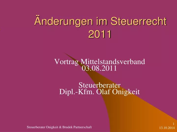 nderungen im steuerrecht 2011