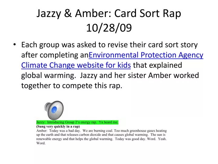 jazzy amber card sort rap 10 28 09