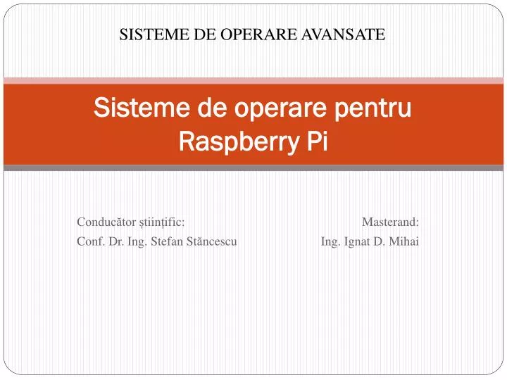 sisteme de operare pentru raspberry pi