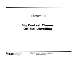 Big Contest Theme: Official Unveiling