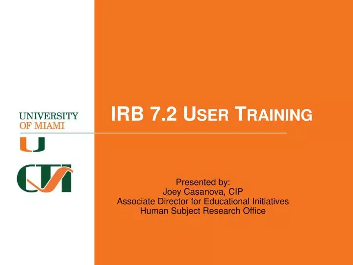 irb 7 2 user training