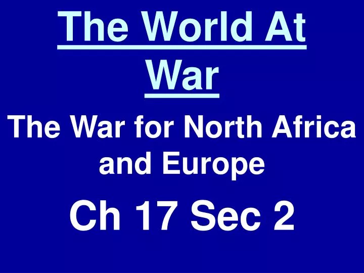 the world at war