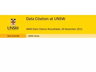 Data Citation at UNSW