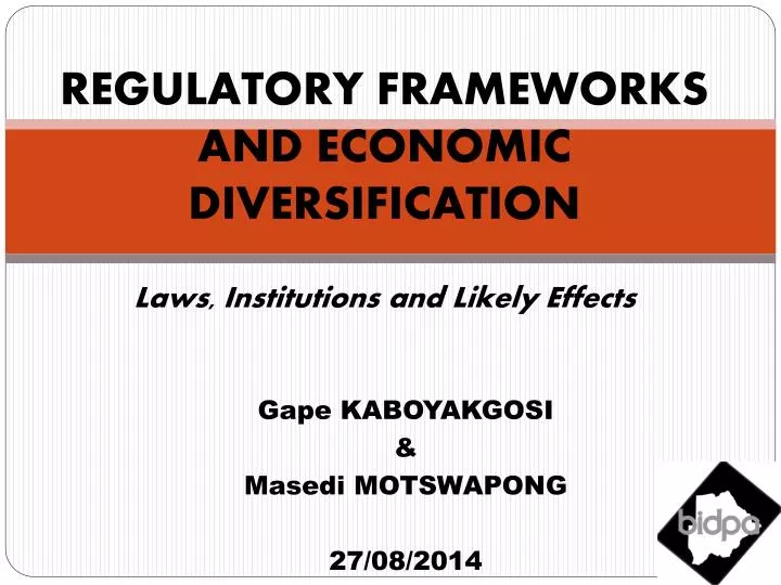 regulatory frameworks and economic diversification laws institutions and likely effects