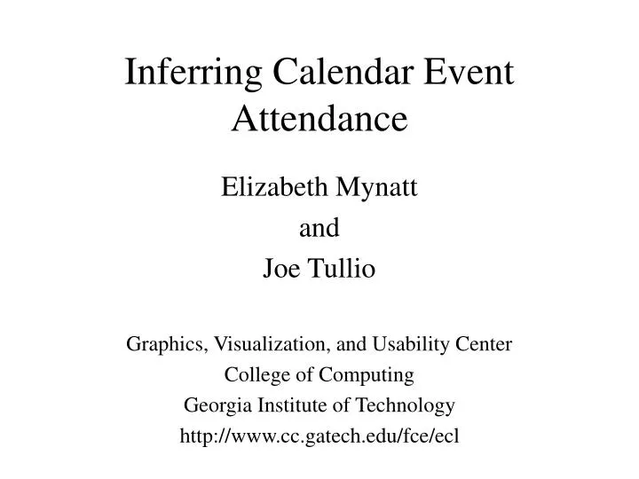 inferring calendar event attendance